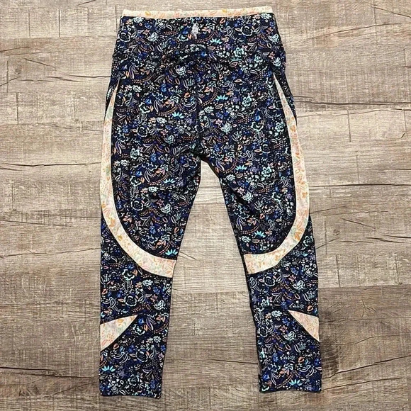 Free People Movement - Lose Your Marbles Leggings - Size Small P - Blue/Peach - Picture 8 of 10
